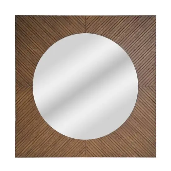 American Art Decor Carved Recollections Box Top Carved Mirror in Brown - 24" x 24" {6}