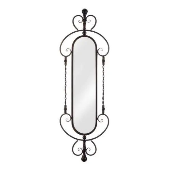 35" Scroll & Chain Oval Wall Mirror {1}