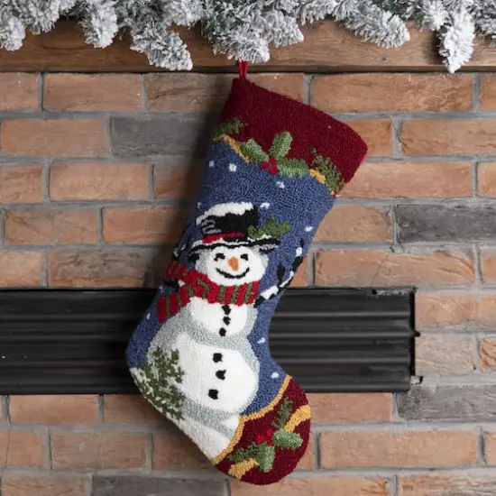 Glitzhome&reg; 19" Snowman Hooked Stocking {3}