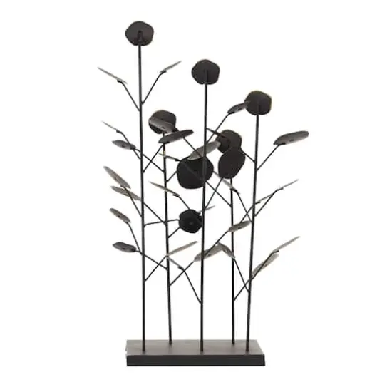21" Black Metal Contemporary Nature Sculpture {6}