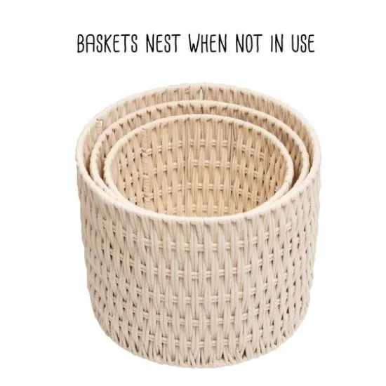 White Metal Frame Nesting Rope Baskets, 3ct. {5}