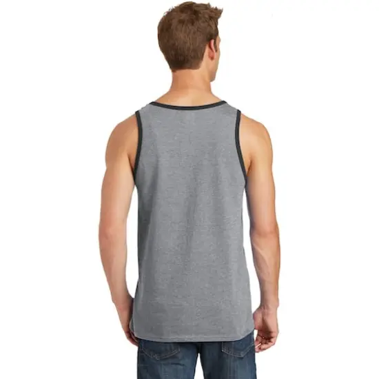 Port & Company&reg; Men's Core Cotton Tank Athletic Heather/Jet Black {6}