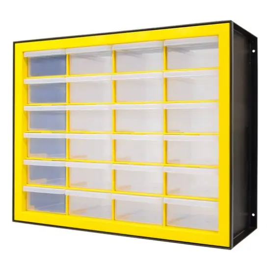 IRIS&reg; Yellow & Black 24-Drawer Parts Cabinet {1}
