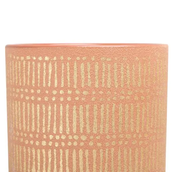 Hello Honey&reg; Coral Stoneware Pots with Gold Pattern Set {5}