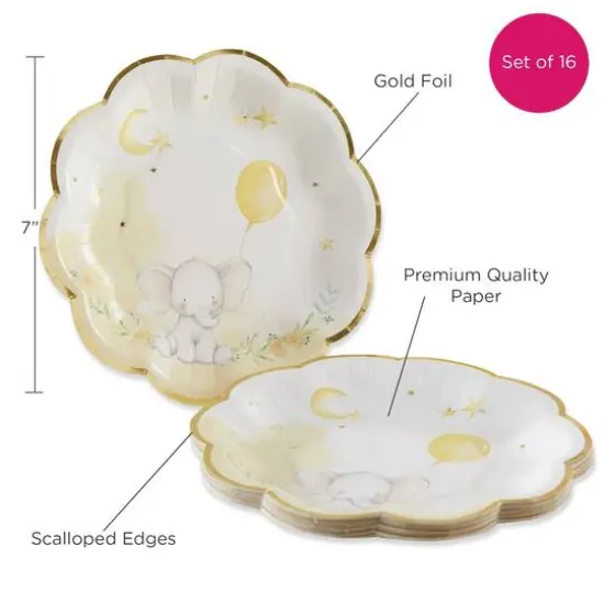 Kate Aspen&reg; 9'' Elephant Baby Shower Premium Paper Plates, 16ct. {8}