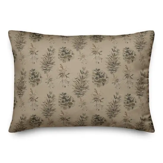Pinecones on Brown Rectangle Throw Pillow {1}