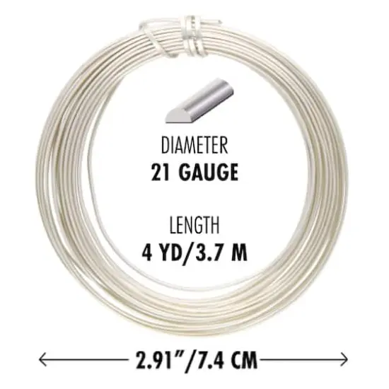 The Beadsmith® Wire Elements™ 21 Gauge Tarnish Resistant Half Round Soft Temper Wire, 4yd. Silver {6}