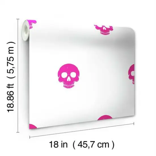 RoomMates Disney® Cruella Glamour Skulls Peel & Stick Wallpaper Pink {9}