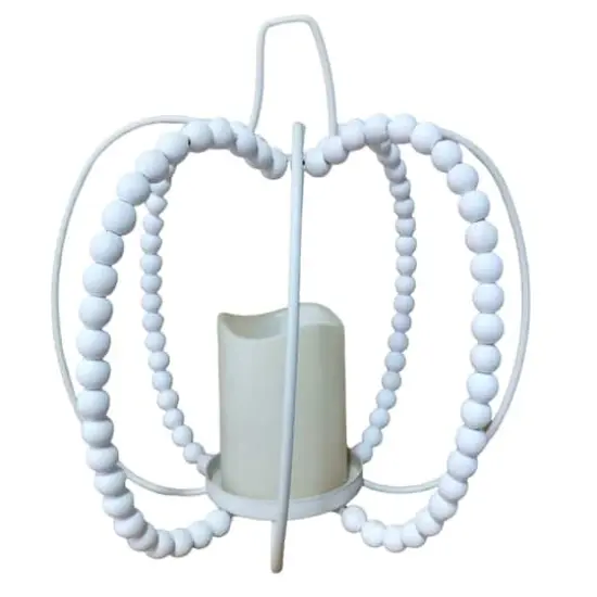 10.5" Bead LED Lighted Pumpkin Lantern by Ashland&reg; White {1}