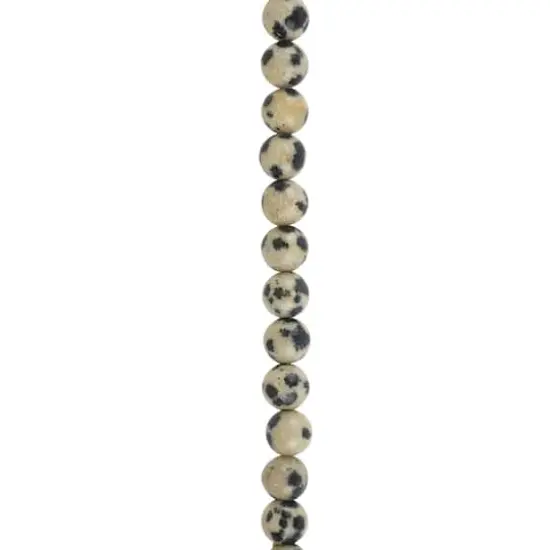 Black & White Dalmatian Jasper Round Beads by Bead Landing&trade; {1}