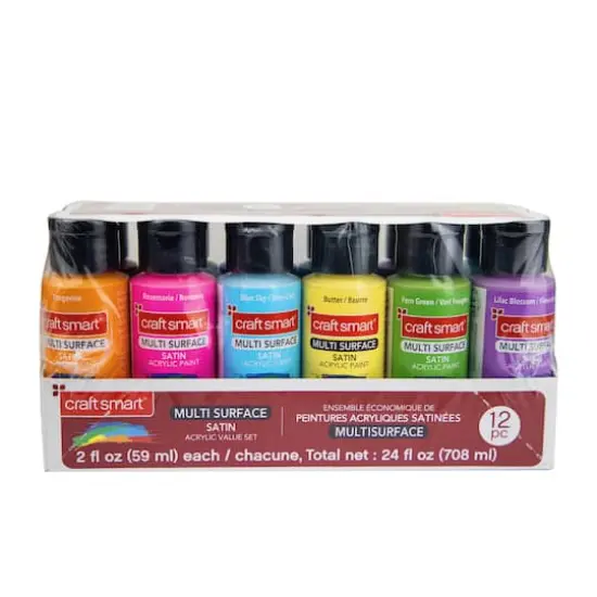 Bright Colors Premium Satin Acrylic Set by Craft Smart&reg; {5}