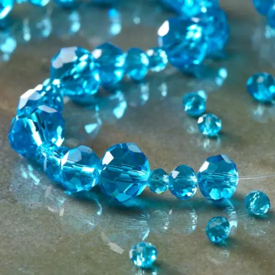 Turquoise Faceted Glass Rondelle Beads by Bead Landing&trade; {3}