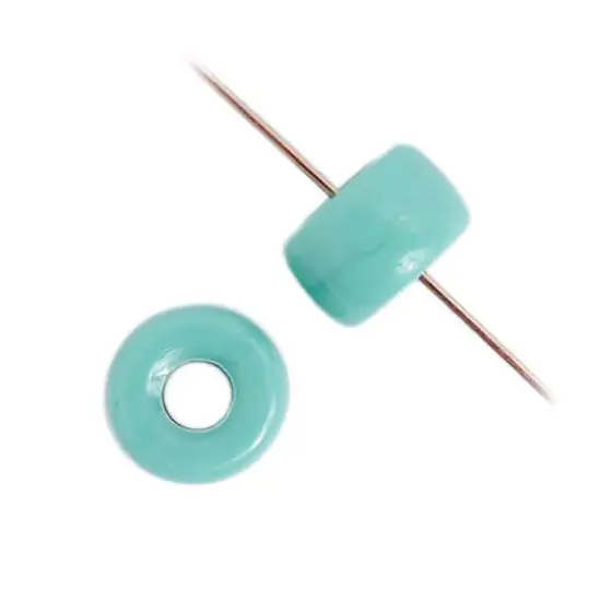 John Bead 9mm Opaque Turquoise Czech Glass Crow Beads, 100ct. {4}