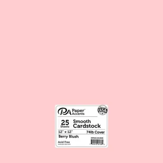 PA Paper&trade; Accents 12" x 12" Smooth Cardstock Paper, 25 Sheets Berry Blush {1}