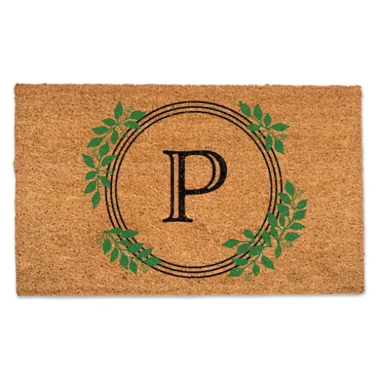 Laurel Circle Monogram Door Mat P {1}