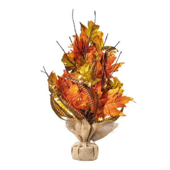 Glitzhome&reg; 21" Fall Sunflower Leaf Table Tree {8}