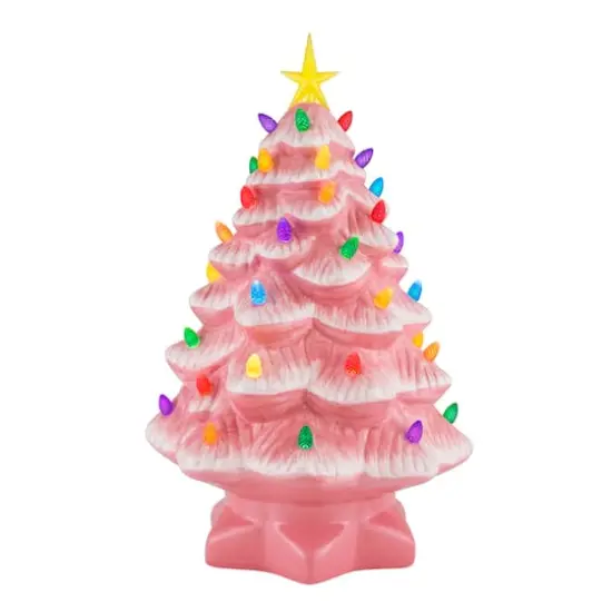 14" Pink Nostalgic Christmas Tree {1}