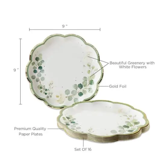 Kate Aspen&reg; 9" Botanical Garden Premium Paper Plates, 32ct. {5}