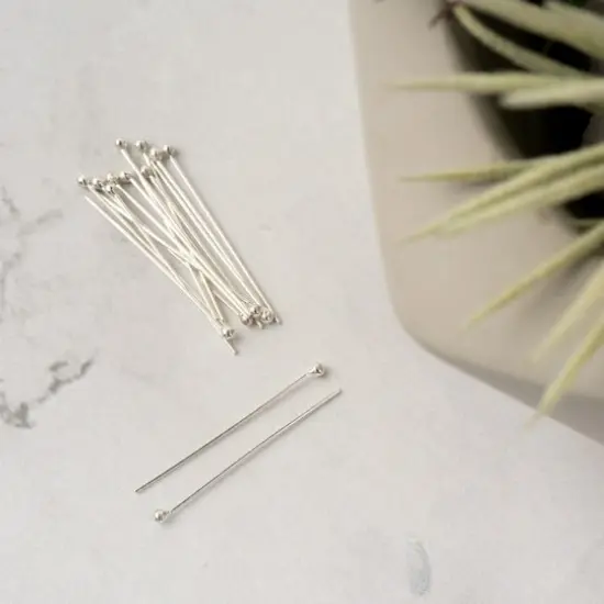1" Sterling Silver Ball Head Pins, 16ct. by Bead Landing&trade; {4}