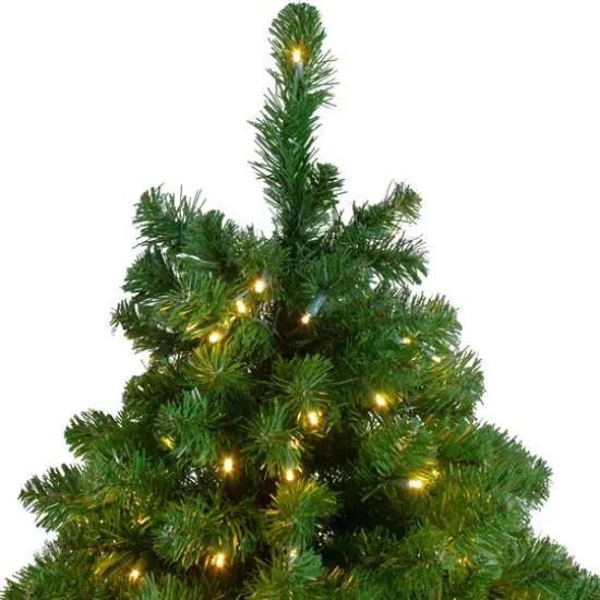 14ft. Pre-Lit Full Olympia Pine Artificial Christmas Tree with Wheels & Warm Clear LED Lights {6}