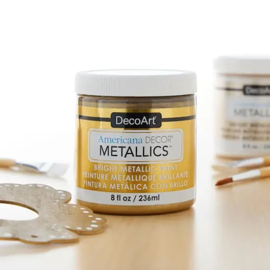 Americana Decor&reg; Metallics&trade; Paint Vintage Brass {3}