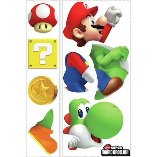 RoomMates Nintendo Yoshi & Mario Peel & Stick Giant Decal {5}