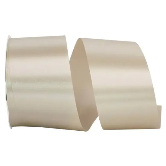 JAM Paper 2.5" x 50yd. Single Face Satin Allure Ribbon Platinum {1}