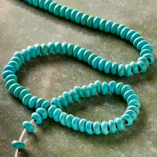 Turquoise Dyed Reconstituted Stone Rondelle Beads, 4mm by Bead Landing&trade; {3}