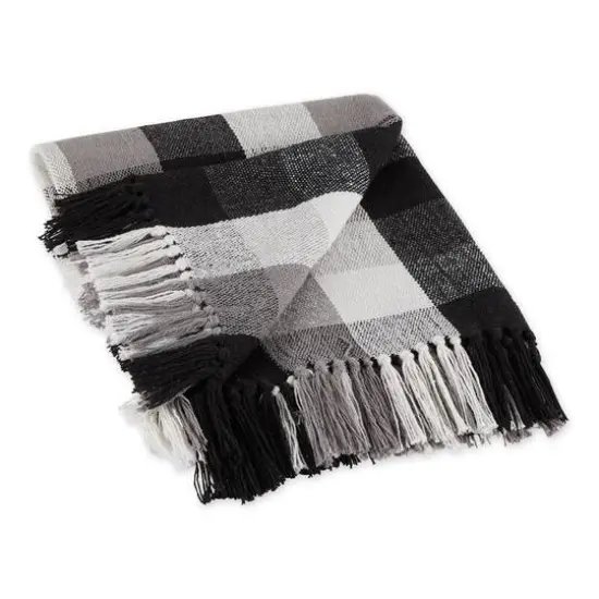 DII&reg; Black Tri-Color Check Throw Black/Multi {1}