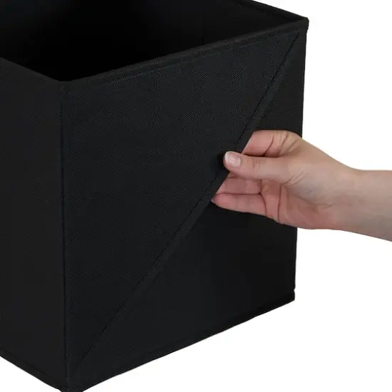 Household Essentials Storage Cubes with Diagonal Handle, 6ct. Black {6}