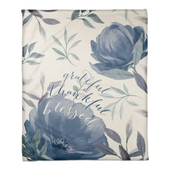 Grateful & Thankful Coral Fleece Blanket {1}
