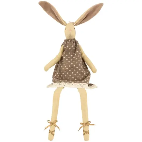 12" Long Legged Sitting Ballerina Girl Bunny Easter Figure {1}