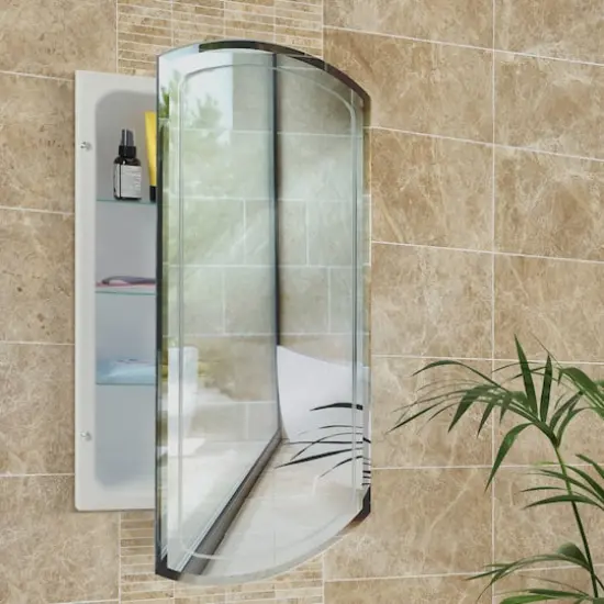 Head West Beveled Arched 16" x 30" Recessed Medicine Cabinet Accent Vanity Mirror {3}