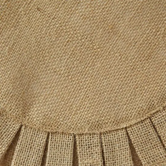 Natural Jute Round Ruffle TrimPlacemat Set/6 {3}