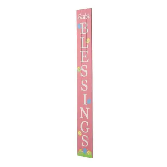 Glitzhome&reg; 60'' Easter Blessings Wooden Porch Sign {7}