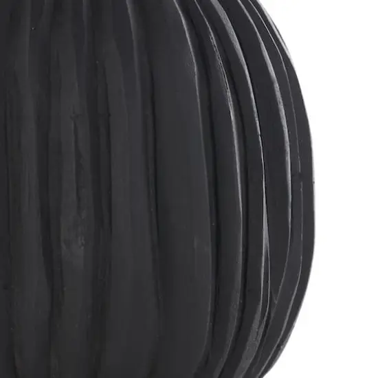 Black Teak Wood Carved Orbs Set {5}