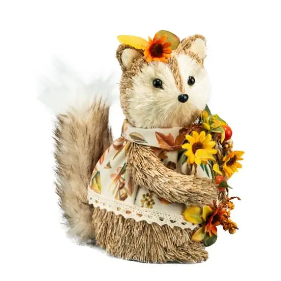 6" Fox with Sunflower Wreath Natural D&eacute;cor by Ashland&reg; {1}