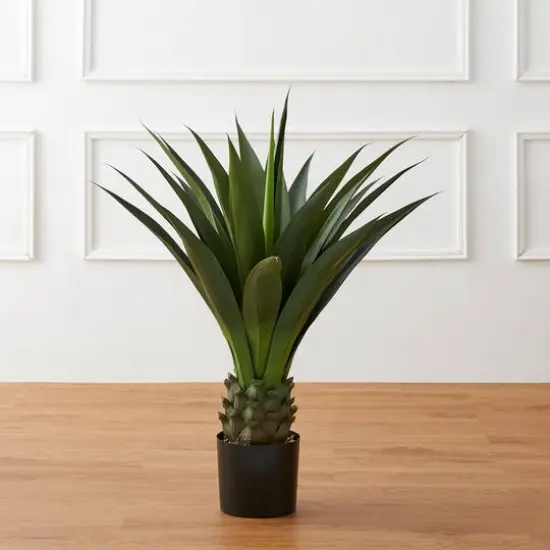Glitzhome&reg; 3.25ft. Potted Faux Agave Plant {3}