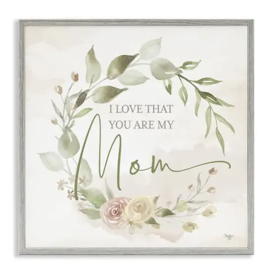 Stupell Industries Mother's Day Rose Wreath Framed Giclee Art Gray {1}