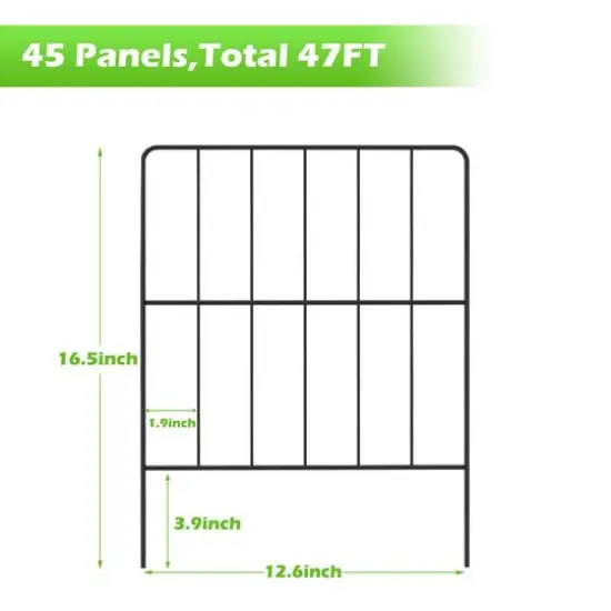 NEX 47ft. Black Square-Shaped Garden Fence {5}