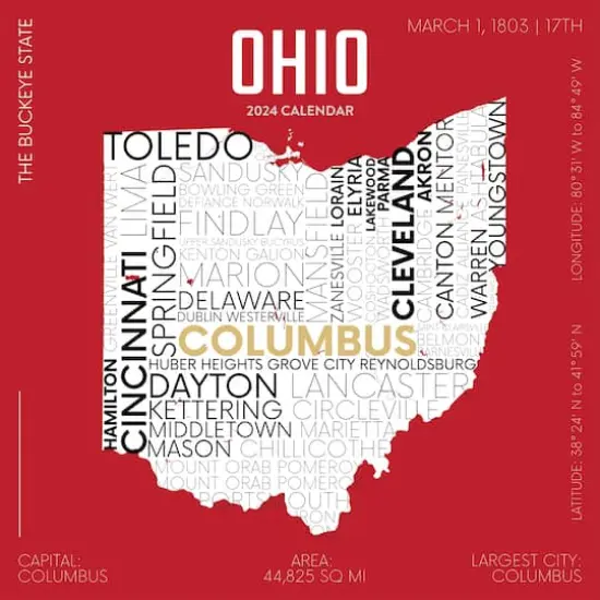 TF Publishing 2024 Home: Ohio Wall Calendar {1}