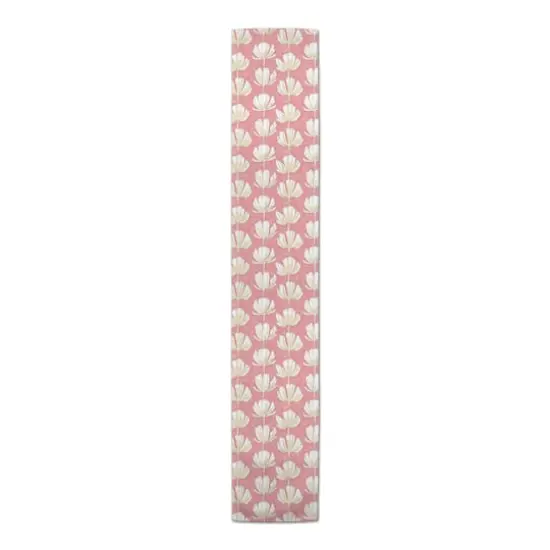 Pink Floral Pattern 16" x 90" Cotton Twill Runner {4}