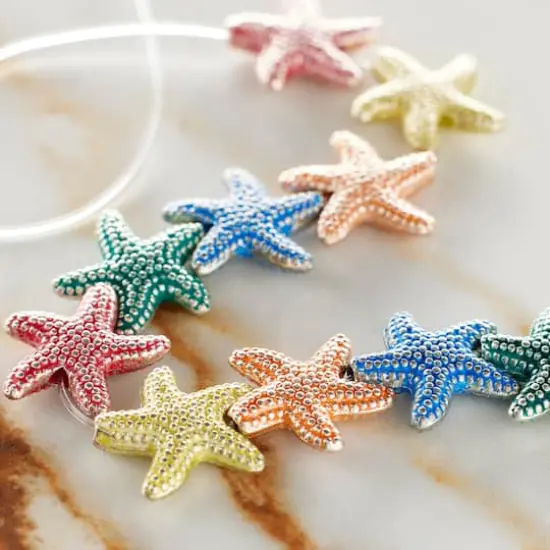 Multicolor Metal Starfish Beads, 14mm by Bead Landing&trade; {3}