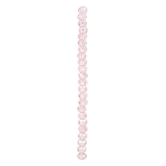 Pink Faceted Large Hole Glass Rondelle Beads by Bead Landing&trade; {4}