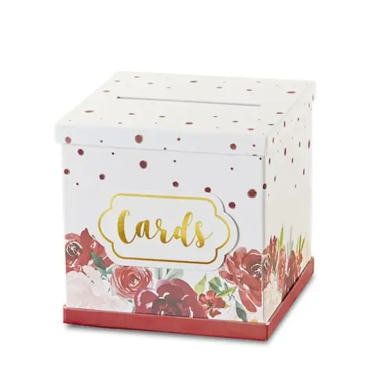 Kate Aspen&reg; Burgundy Blush Floral Collapsible Card Box {1}