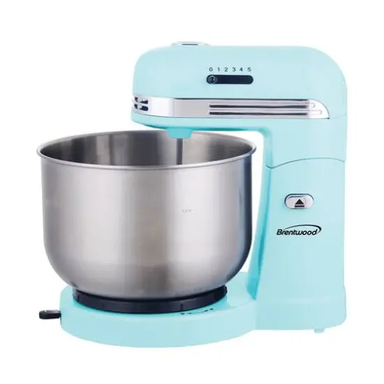 Brentwood 5-Speed Blue Stand Mixer with 3qt. Stainless Steel Mixing Bowl {3}