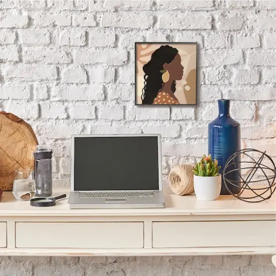 Stupell Industries Woman with Lemon Earrings Black Framed Wall Art {3}