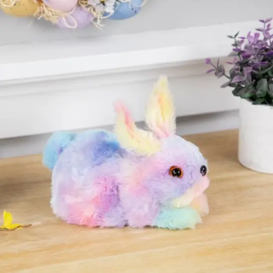7" Multicolor Plush Pastel Easter Bunny Figurine {3}