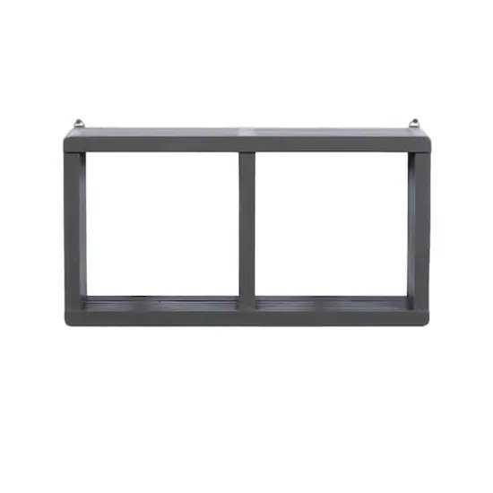Gray Wood Contemporary Wall Shelf, 12" x 23" x 7" {3}