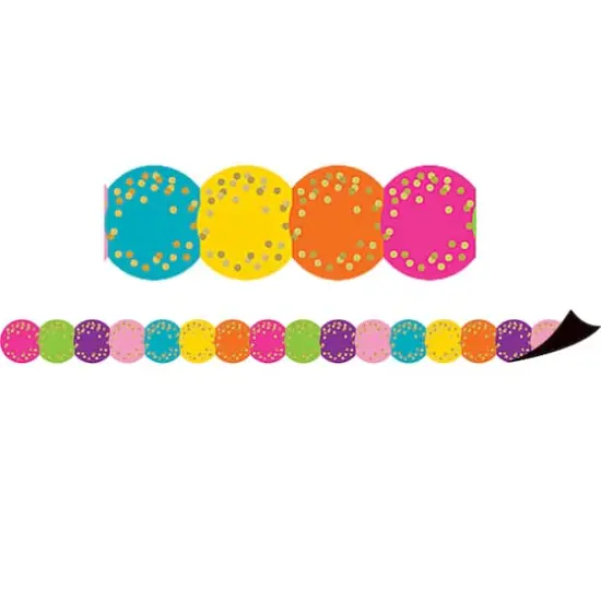 Teacher Created Resources Confetti Circles Die-Cut Magnetic Border, 72ft. {3}